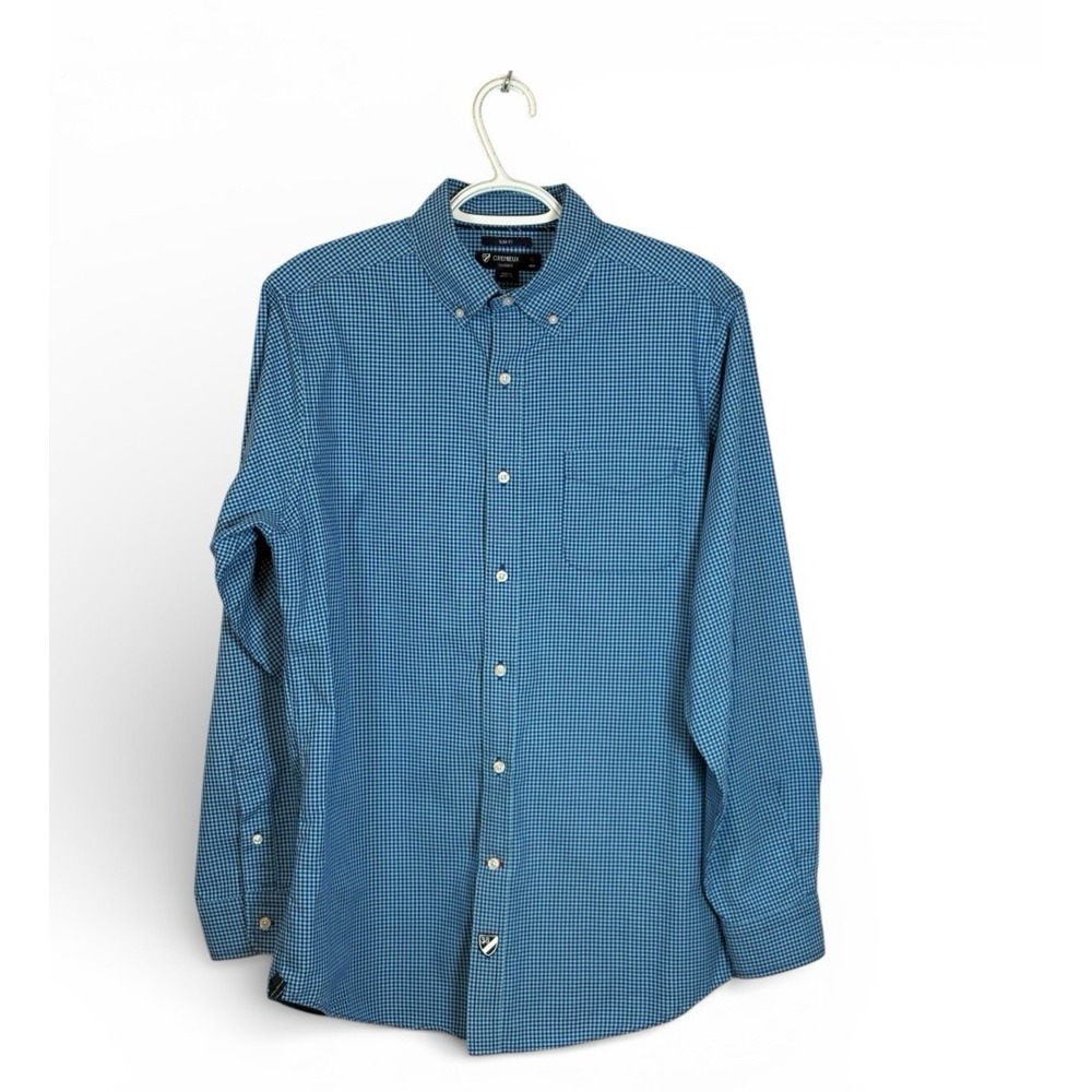 CREMIEUX CLASSICS Men's Slim Fit‎ Blue Gingham Button Down Shirt Size M